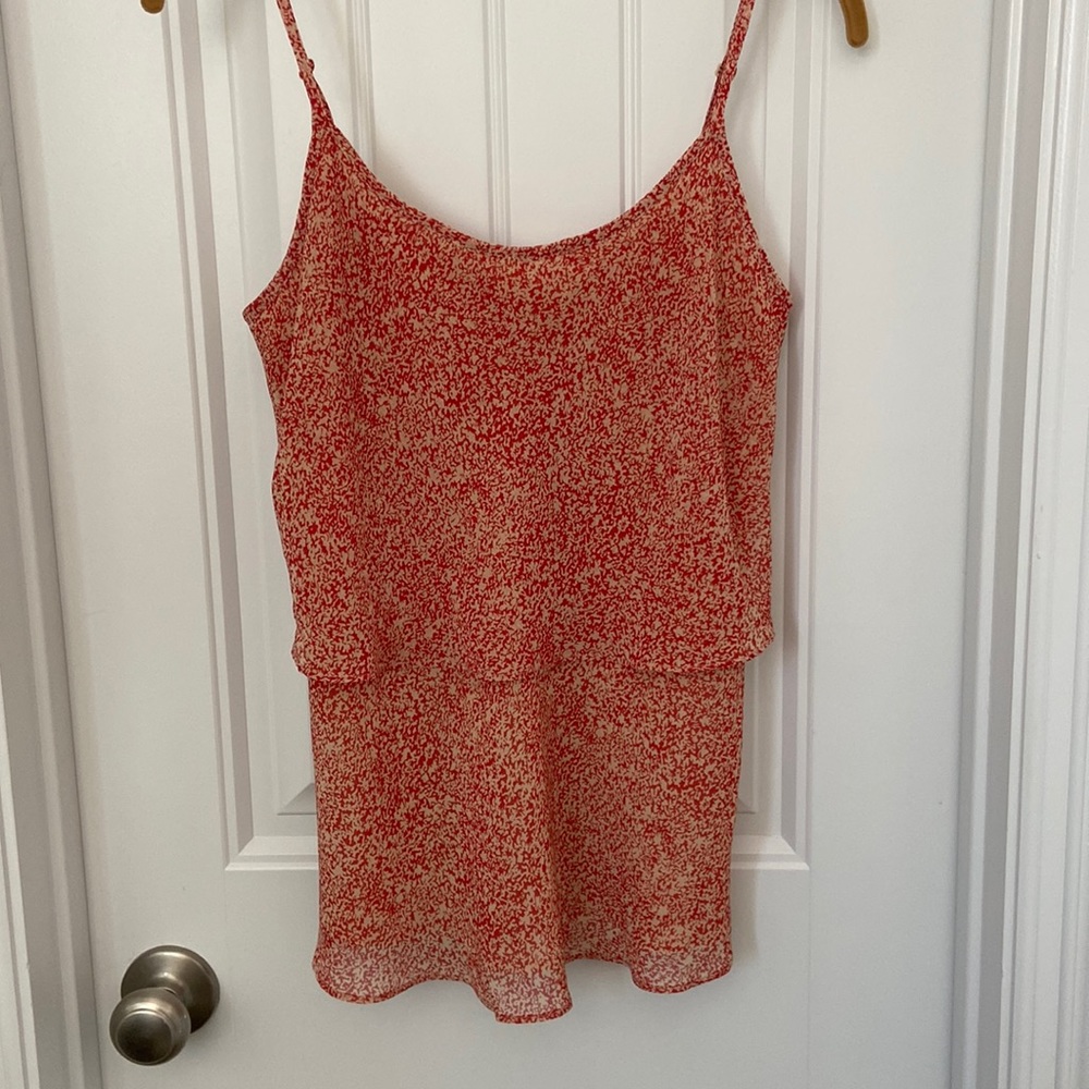 CAbi size Small Tiered Camisole Floral Top EUC